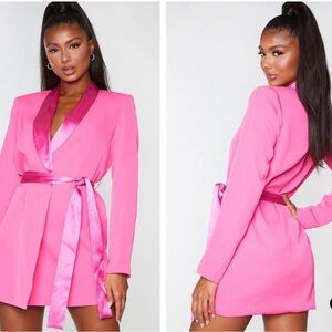 PrettyLittleThing Vibrant Pink Long Sleeve Dress